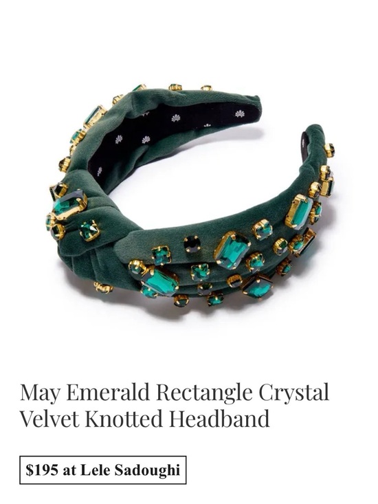 Lele Sadoughi Headband Emerald Green with Beads Lele Sadoughi Green embellished Headband main image 2